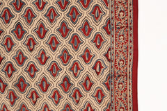 Crimson Hamsa - Hand Block Printed Scarf (600-041)
