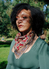 Spiraling Daisies - Kalamkari Cotton Bandana