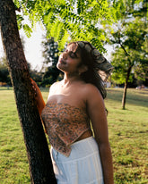 Mustard Branches - Kalamkari Cotton Bandana