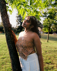 Mustard Branches - Kalamkari Cotton Bandana