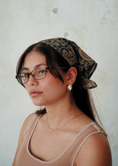 Denim Blue Mandala - Kalamkari Cotton Bandana