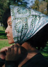 Peacock Bloom - Block Printed Cotton Bandana