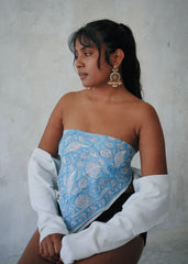 Blue Skies - Hand Block Printed Cotton Bandana