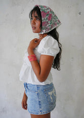 Garden Tea Party - Hand Block Printed Cotton Bandana