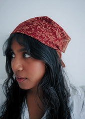 Crimson Twist - Kalamkari Cotton Bandana