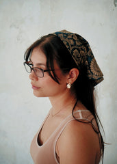 Denim Blue Mandala - Kalamkari Cotton Bandana