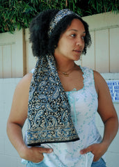 Spirits in the Night - Hand Block Printed Scarf (600-057)