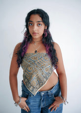 Evening Dandelions - Kalamkari Cotton Bandana