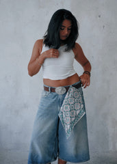 Under the Mistletoe - Hand Block Printed Cotton Bandana