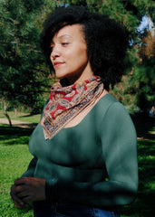 Spiraling Daisies - Kalamkari Cotton Bandana