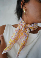 Easter Brunch - Hand Block Printed Cotton Bandana
