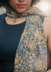 Sahara Rivers - Hand Block Printed Scarf (600-060)