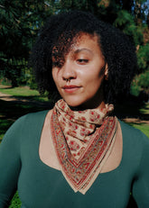 Saffron Blossom - Kalamkari Cotton Bandana