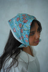 Floating Petals - Hand Block Printed Cotton Bandana