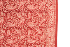 Blood Orange Paisley - Hand Block Printed Scarf