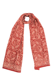 Blood Orange Paisley - Hand Block Printed Scarf