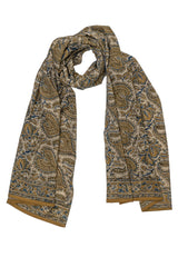 Medallion Yellow Gardens - Hand Block Printed Scarf (600-068)