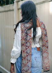 Ruby Tortoise Shell - Hand Block Printed Scarf (600-073)