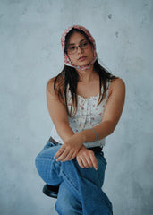 Fire Lillies - Hand Block Printed Cotton Bandana