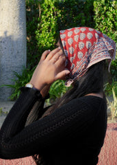 Diya's Flame- Kalamkari Cotton Bandana