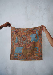 Elephants Night - Limited Edition Hand Painted Cotton Bandana