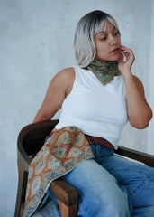 Amber teardrops - Kalamkari Cotton Bandana