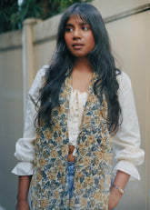 Woven Thistle - Hand Block Printed Scarf