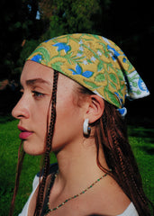 Lotus Trail - Block Printed Cotton Bandana