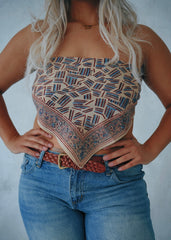 Mayan Scratch - Kalamkari Cotton Bandana