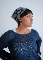 Midnight Feathers - Kalamkari Cotton Bandana