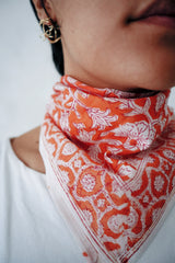 Tiger Lily - Hand Block Printed Cotton Bandana