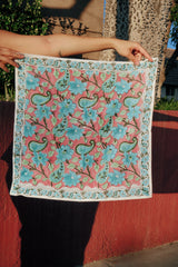 Water Color - Block Printed Cotton Bandana