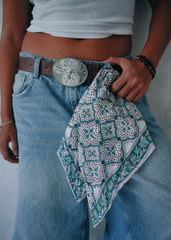 Under the Mistletoe - Hand Block Printed Cotton Bandana