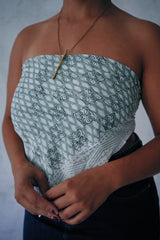 Swimming In Sea Foam - Hand Block Printed Cotton Bandana