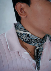 Saphire Orchids - Kalamkari Cotton Bandana