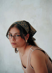 Denim Blue Mandala - Kalamkari Cotton Bandana