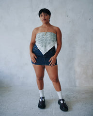 Swimming In Sea Foam - Hand Block Printed Cotton Bandana