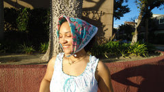 Water Color - Block Printed Cotton Bandana