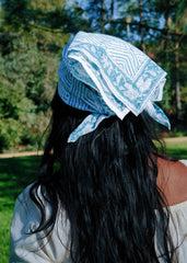 Teal Breeze - Block Printed Cotton Bandana