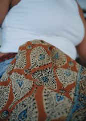 Amber teardrops - Kalamkari Cotton Bandana