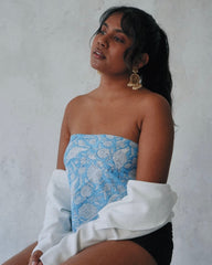 Blue Skies - Hand Block Printed Cotton Bandana