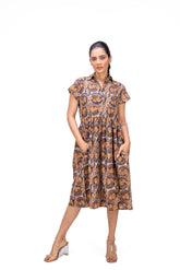 402-124 White Lotus "Spice" Women's Dress with Collar