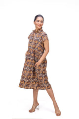 402-124 White Lotus "Spice" Women's Dress with Collar