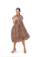 402-124 White Lotus "Spice" Women's Dress with Collar