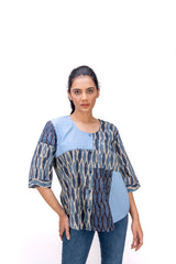 418 - 171 "JoAnn" Women's Block Colored Shirt - White Lotus Distributors LLC