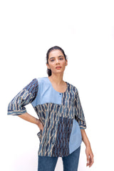 418 - 171 "JoAnn" Women's Block Colored Shirt - White Lotus Distributors LLC