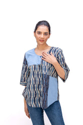 418 - 171 "JoAnn" Women's Block Colored Shirt - White Lotus Distributors LLC