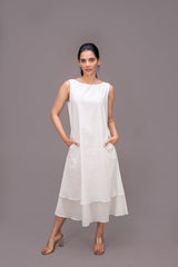 406 - 122 "Ronie" Whitelotus women's Double Layered Maxi Dress - White Lotus Distributors LLC