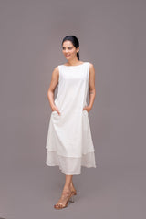 406 - 122 "Ronie" Whitelotus women's Double Layered Maxi Dress - White Lotus Distributors LLC