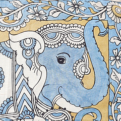 Azure Majesty Elephant - Limited Hand Painted Cotton Bandana